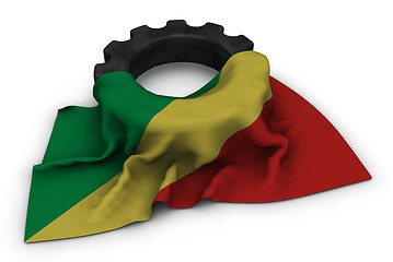 Image showing gear wheel and flag of the congo