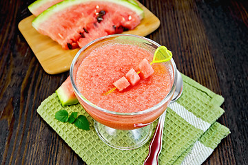 Image showing Jelly airy watermelon on kitchen towel