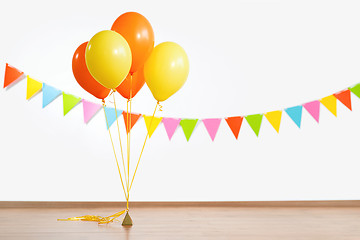 Image showing colorful air balloons and flag garland