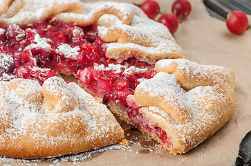 Image showing Closeup of gooseberry galette