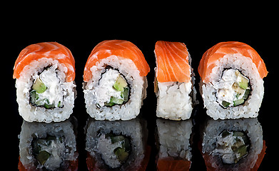 Image showing Traditional Japanese sushi roll philadelphia
