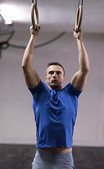 Image showing man doing dipping exercise