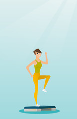 Image showing Woman exercising on steeper vector illustration.