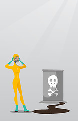 Image showing Woman in radiation protective suit.