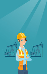 Image showing Cnfident oil worker vector illustration.