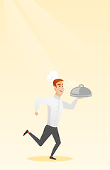 Image showing Running chef cook vector illustration.