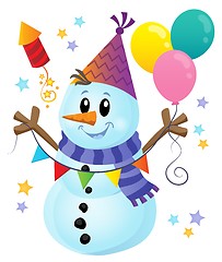 Image showing Party snowman theme image 1