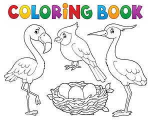 Image showing Coloring book bird topic 1