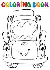 Image showing Coloring book school bus theme 7