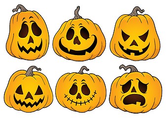 Image showing Halloween pumpkins theme set 3