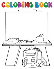 Image showing Coloring book schoolboard topic 1