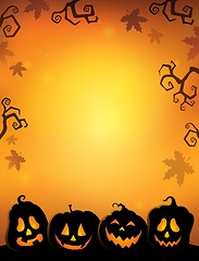 Image showing Pumpkin silhouettes thematics image 2