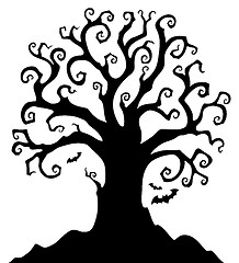 Image showing Halloween tree silhouette topic 1