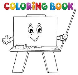 Image showing Coloring book happy schoolboard theme 1