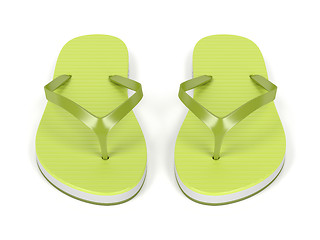 Image showing Green flip flops