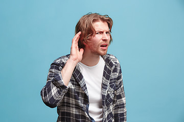 Image showing The happy business man standing and young man listening