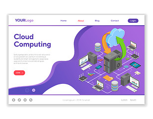 Image showing Data Network Cloud Computing Technology Isometric