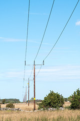 Image showing Power lines in a landscape
