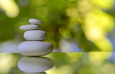 Image showing stack of white pebble stones