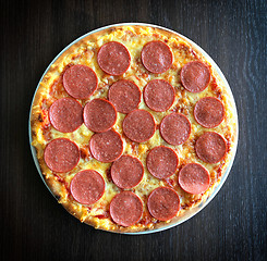 Image showing fresh tasty sausage pizza