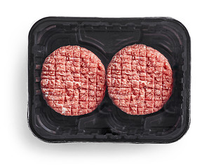 Image showing burger meat in plastic package