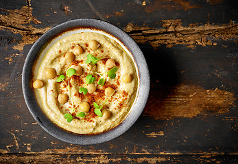 Image showing bowl of hummus