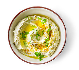 Image showing bowl of hummus spread