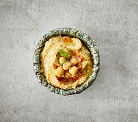 Image showing bowl of hummus