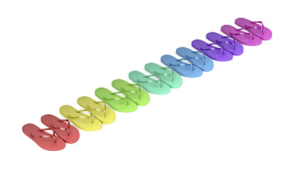 Image showing Multicolored flip flops