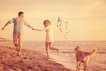 Image showing happy couple enjoying time together at beach