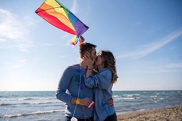 Image showing Couple enjoying time together at beach