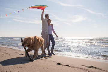 Image showing happy couple enjoying time together at beach