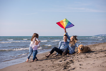 Image showing happy young family enjoying vecation during autumn day