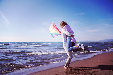 Image showing Couple enjoying time together at beach