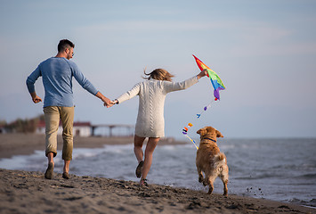 Image showing happy couple enjoying time together at beach