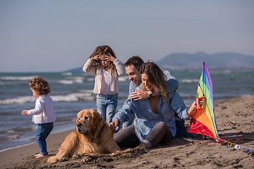 Image showing happy young family enjoying vecation during autumn day