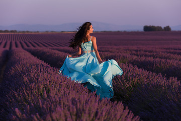 Image showing woman in lavender flower field