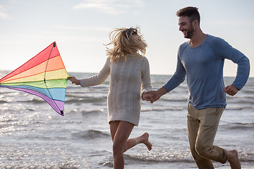 Image showing Couple enjoying time together at beach