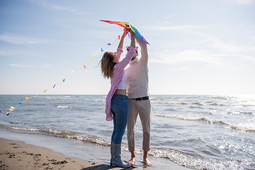 Image showing Couple enjoying time together at beach