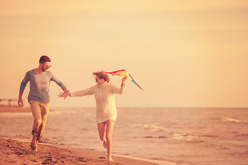 Image showing Couple enjoying time together at beach