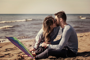 Image showing Couple enjoying time together at beach