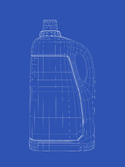 Image showing Liquid detergent bottle - 3D wire-frame model
