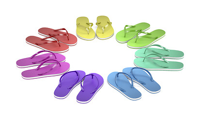 Image showing Colorful flip flops