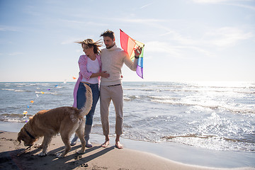 Image showing happy couple enjoying time together at beach