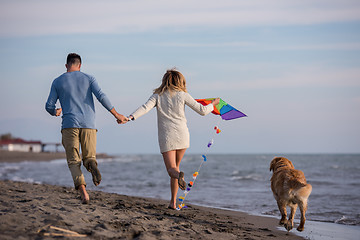 Image showing happy couple enjoying time together at beach