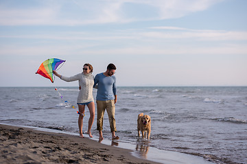 Image showing happy couple enjoying time together at beach