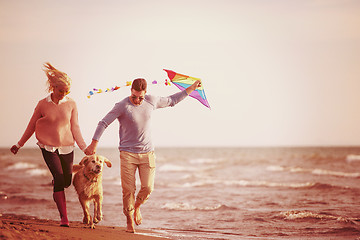 Image showing happy couple enjoying time together at beach