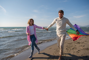 Image showing Couple enjoying time together at beach