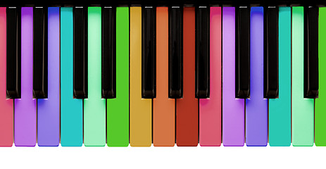 Image showing Rainbow piano keys