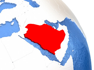 Image showing Saudi Arabia on elegant globe